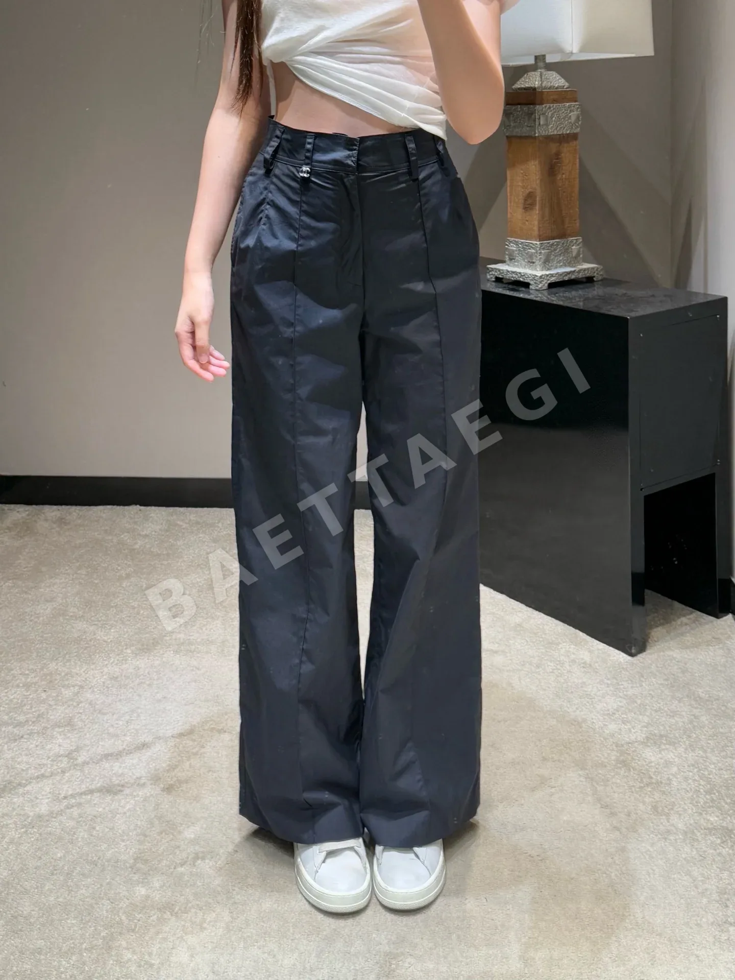 샤넬 더블 C 메탈 버클 네이비 여성 바지 137760