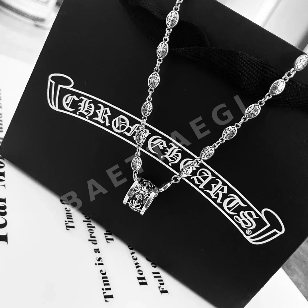 크롬하츠 클래식 레트로 크로스 서클 펜던트 목걸이 상세 이미지 8