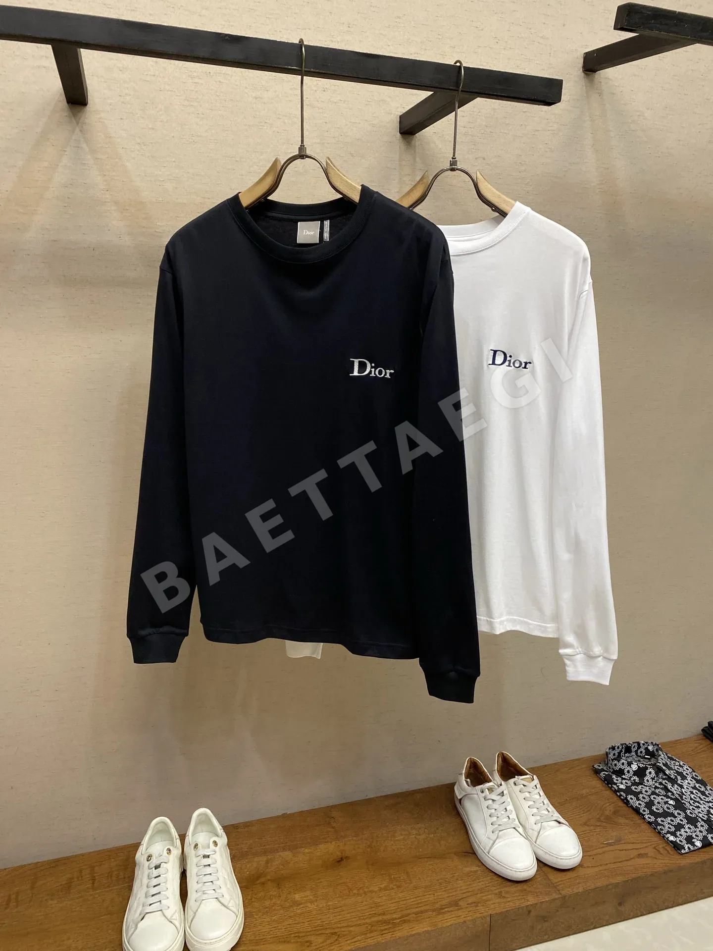 제냐 남성 면 저지 크루넥 긴팔 티셔츠 상세 이미지 3