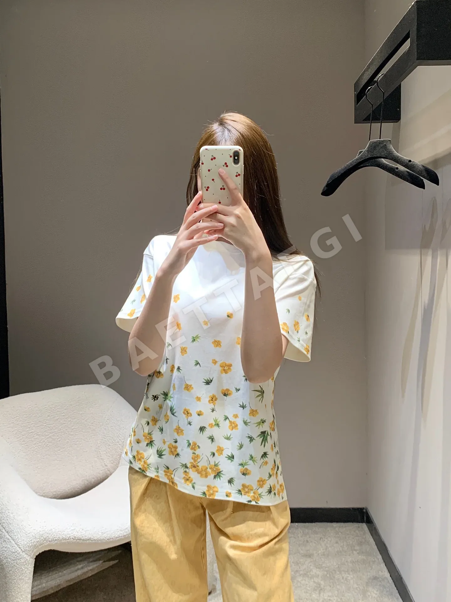 디올 꽃무늬 크루넥 반팔 티셔츠 상세 이미지 9