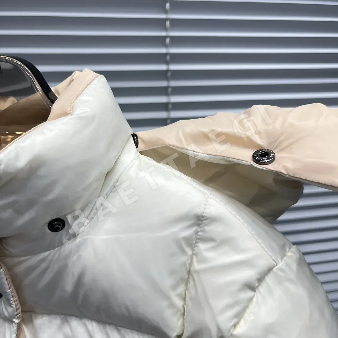 몽클레르 키즈용 숏 컬러 블록 다운 재킷 상세 이미지 7