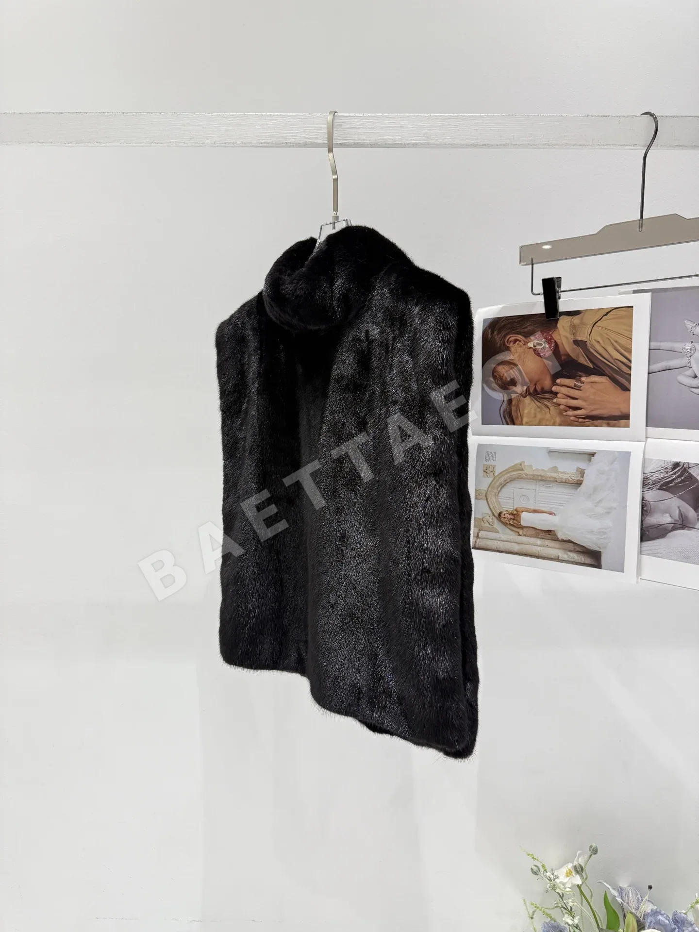 더로우 밍크 숄 여성 조끼 상세 이미지 3