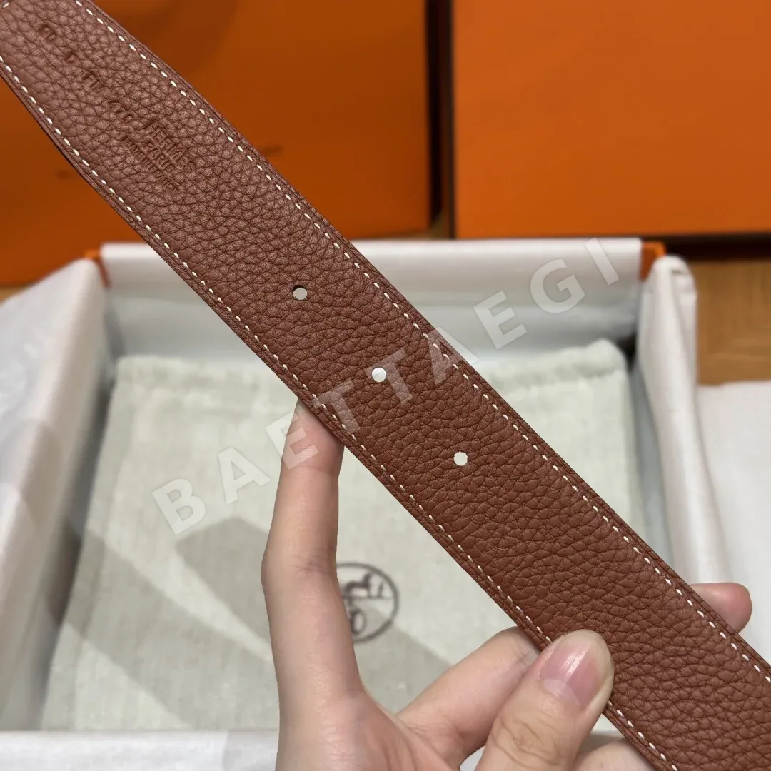에르메스 셰느당클 버클 양면 가죽 벨트 상세 이미지 7