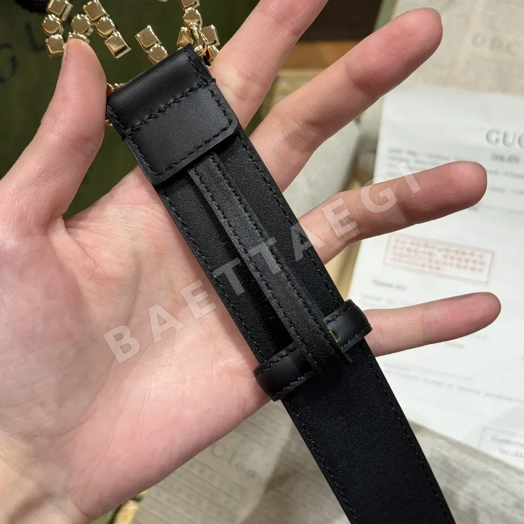 구찌 인터로킹 더블 G 골드 버클 가죽 벨트 상세 이미지 8