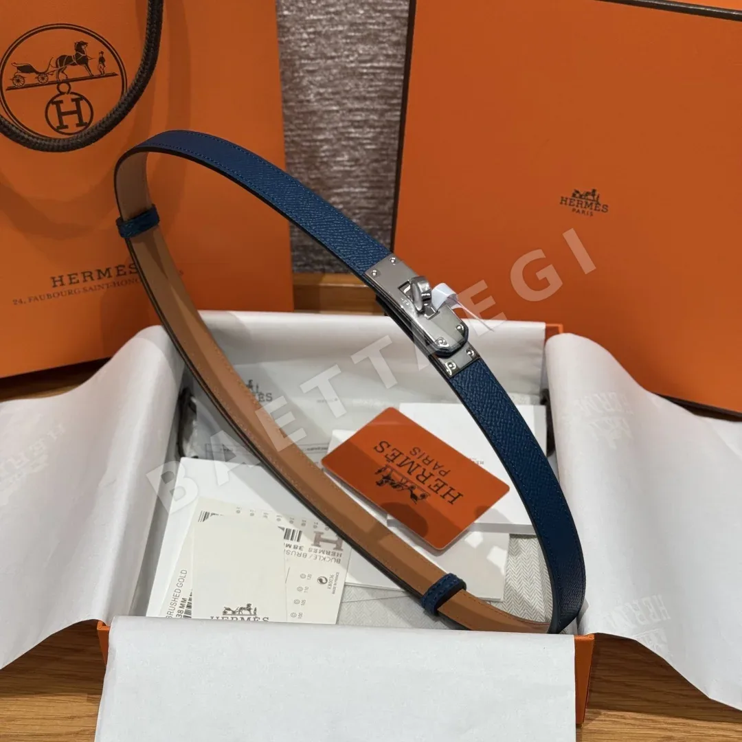 에르메스 켈리 팔라듐 버클 헌터 가죽 벨트 상세 이미지 5
