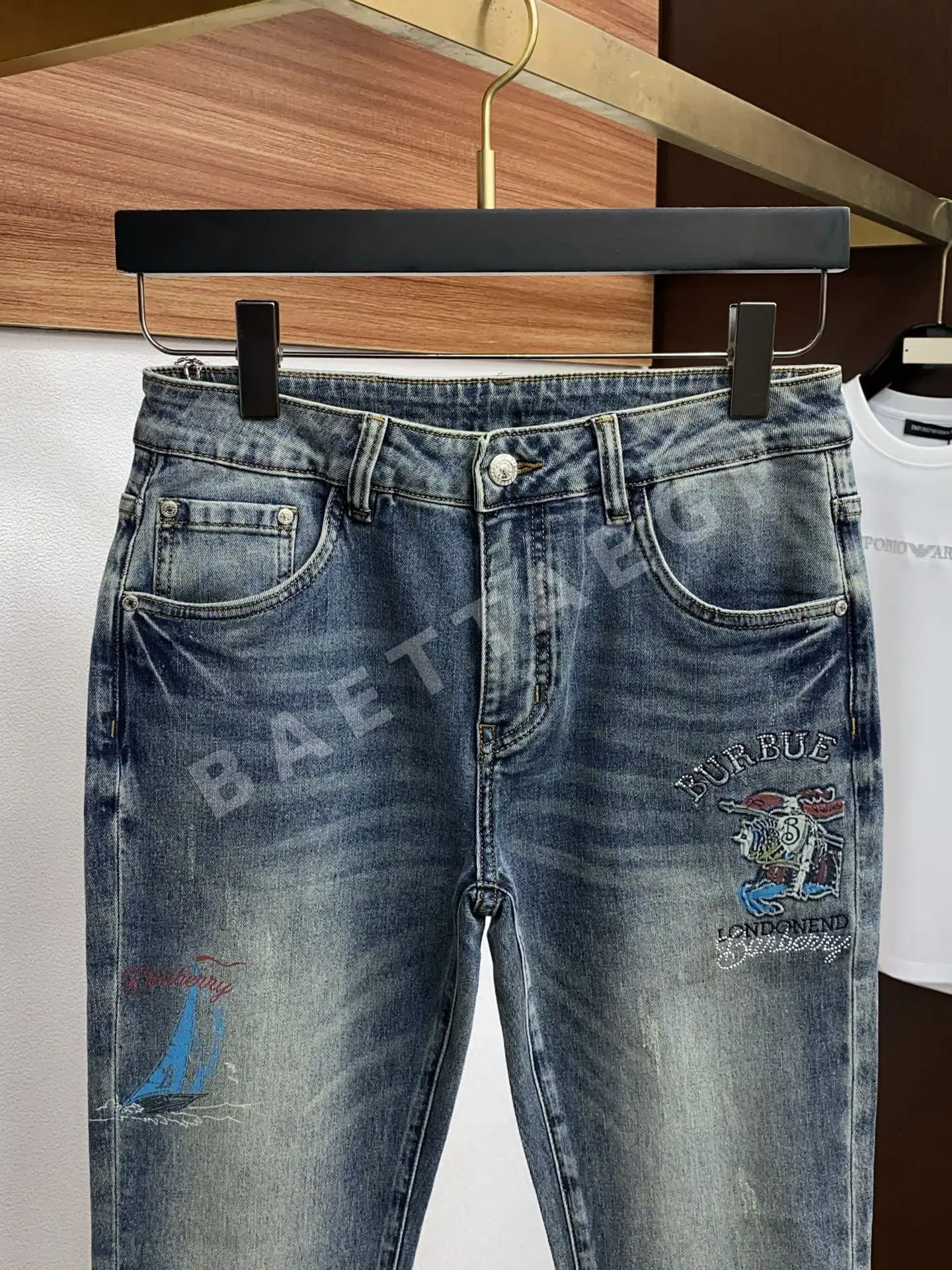 버버리 데님 남성 바지 상세 이미지 3