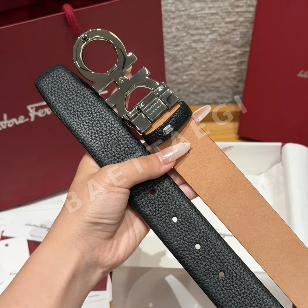 페레가모 간치니 버클 양면 조절 벨트 35mm 상세 이미지 4