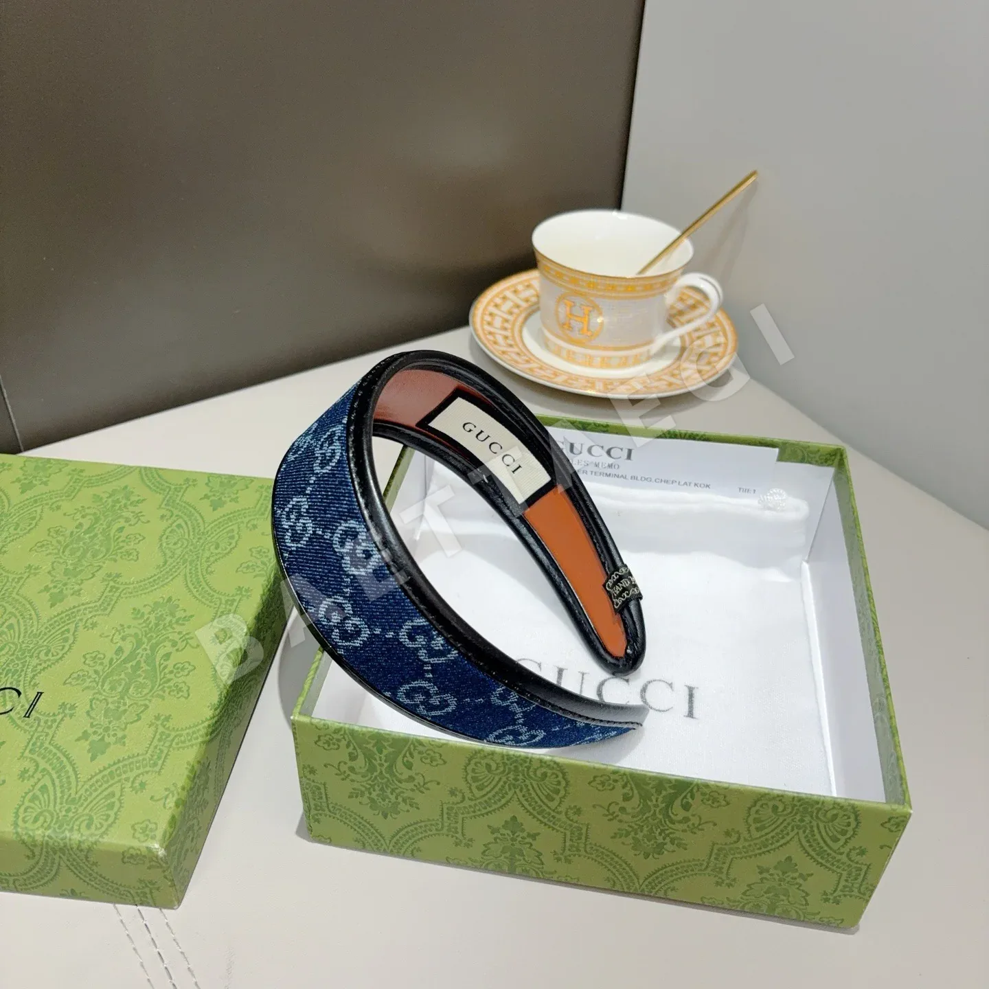 구찌 더블 G 데님 헤드밴드 헤어악세 상세 이미지 6