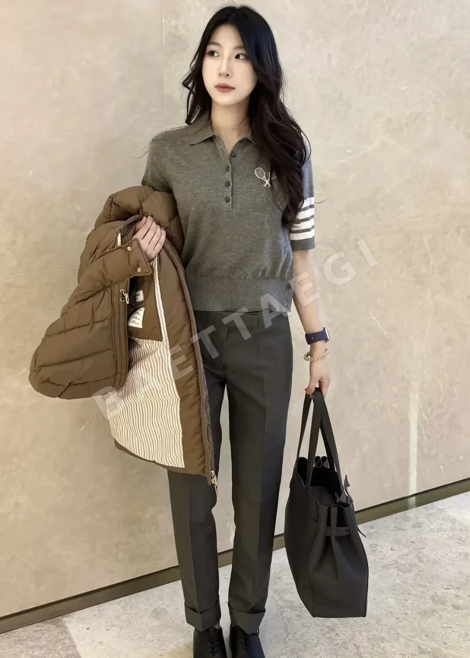 톰브라운 테니스 라켓 자수 반팔 티셔츠 상세 이미지 8