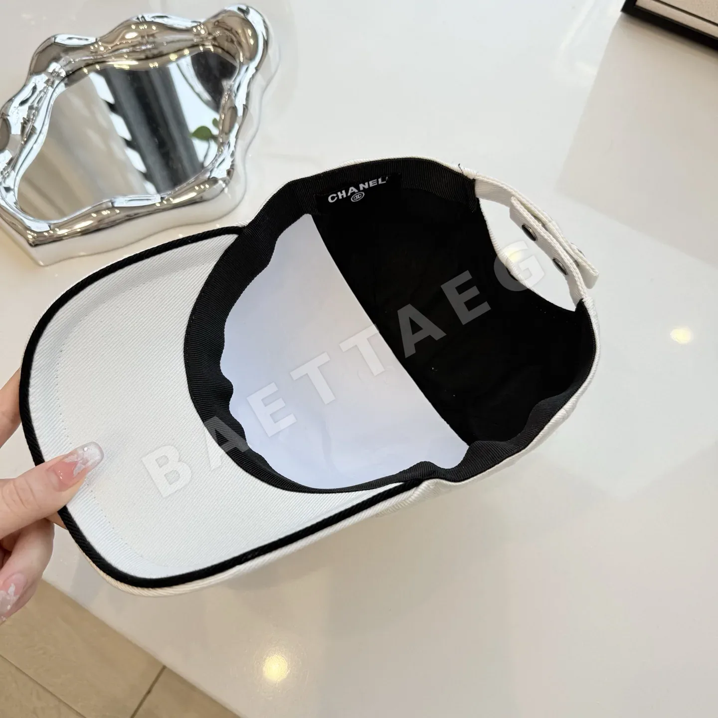 샤넬 더블 C 자수 트윌 야구모자 상세 이미지 5