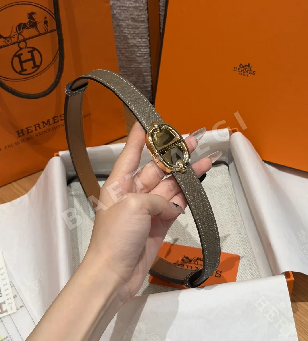 에르메스 H버클 앱송 카프스킨 벨트 상세 이미지 2