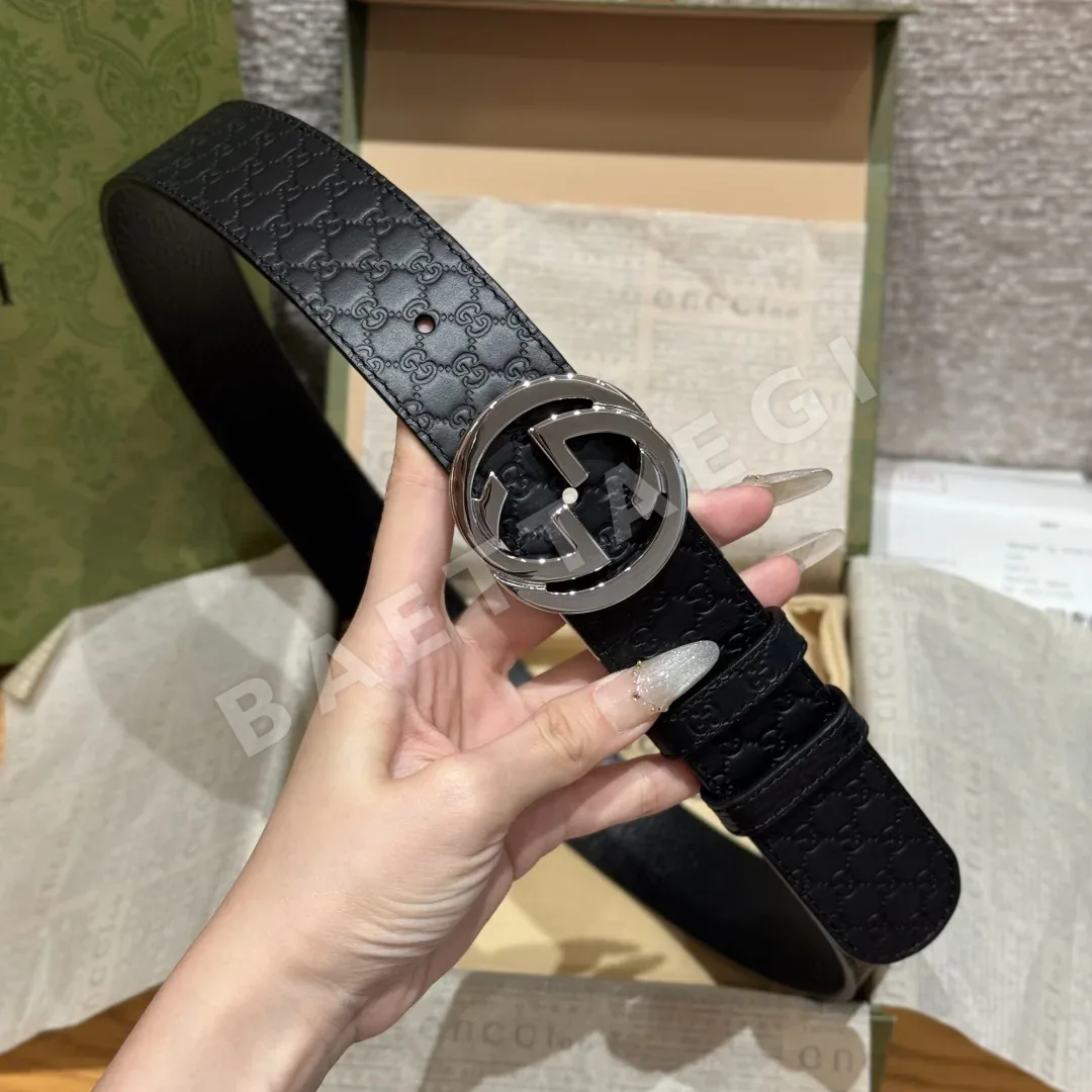 구찌 인터로킹 더블 G 양면 소가죽 벨트 상세 이미지 3