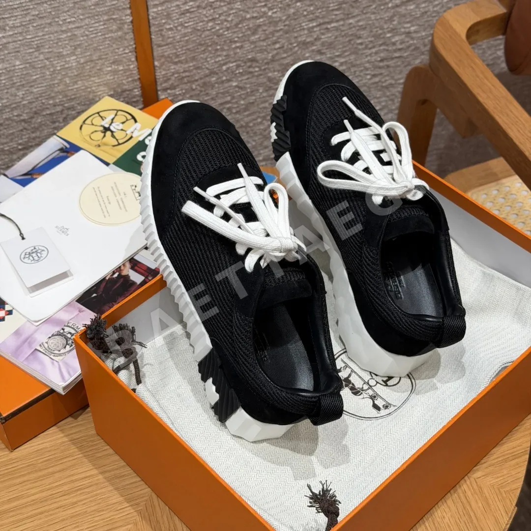 에르메스 바운싱 스니커즈 검정 가죽 상세 이미지 8