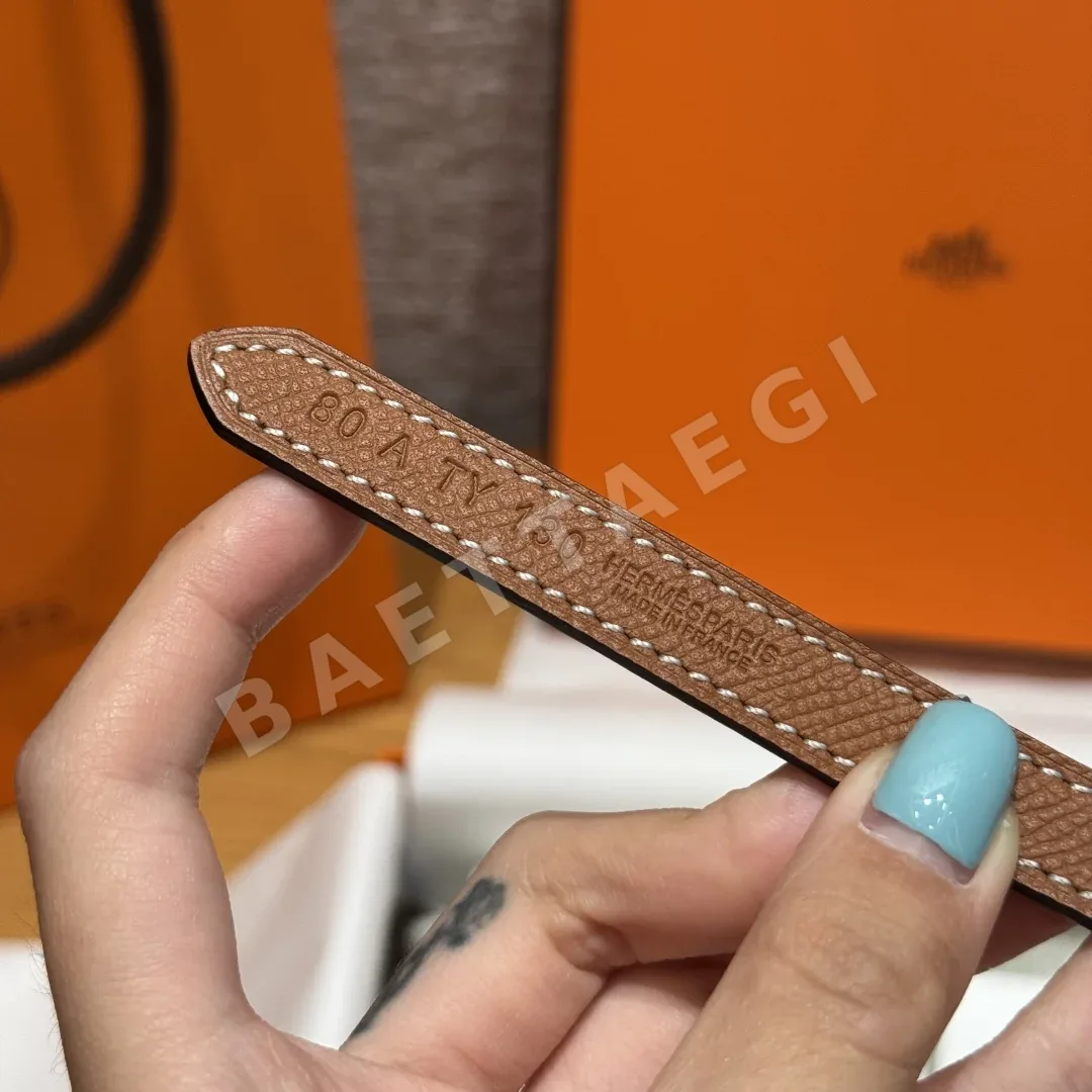 에르메스 JD350-H 가죽 벨트 1.3 cm 상세 이미지 3