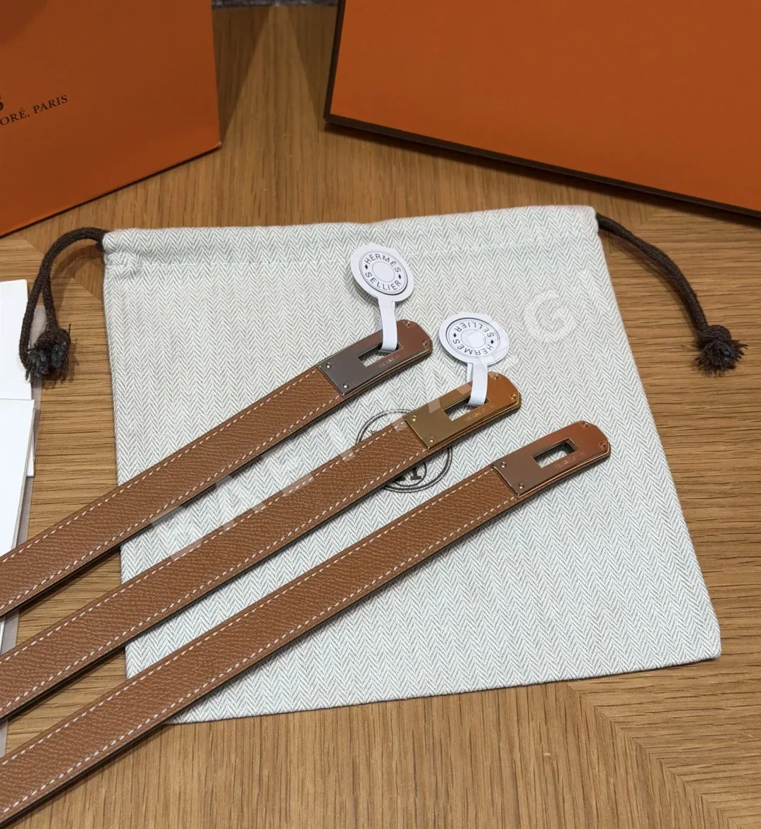 에르메스 켈리 팔라듐 도금 가죽 벨트 상세 이미지 4
