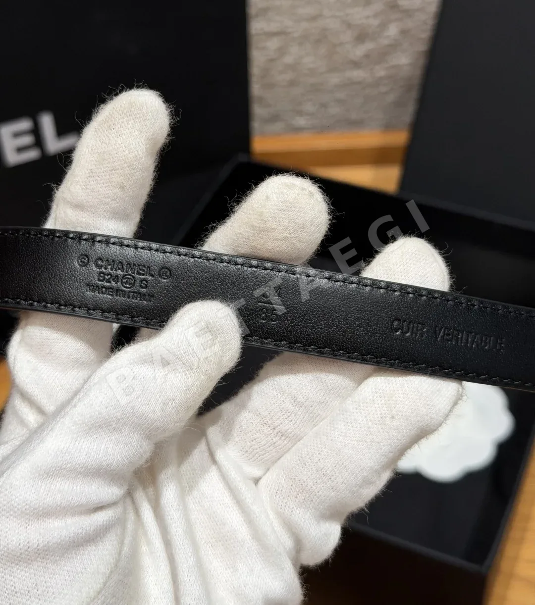 샤넬 퀼팅 램스킨 20mm 벨트 상세 이미지 5