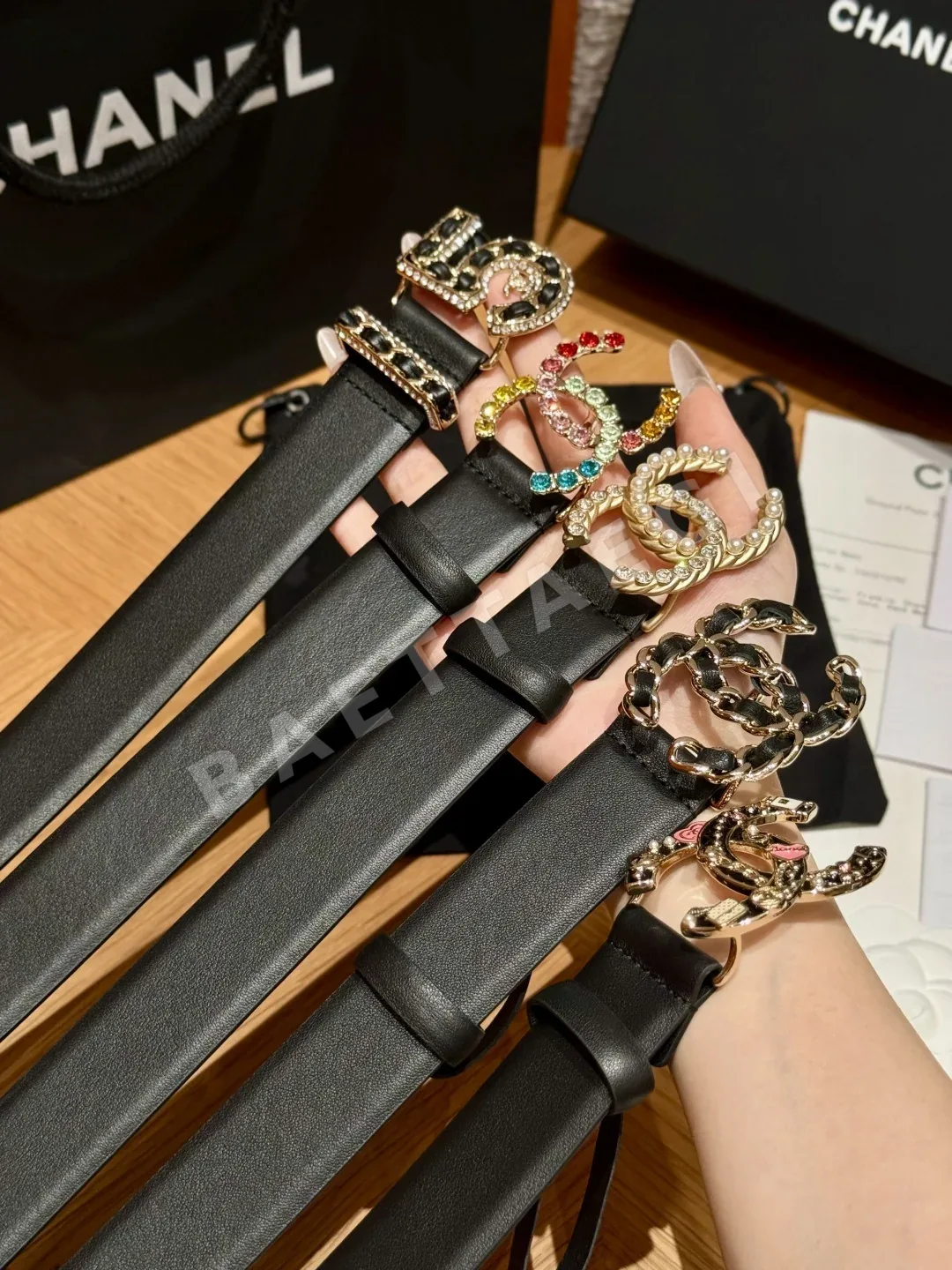 샤넬 더블 C 로고 소가죽 벨트 상세 이미지 3
