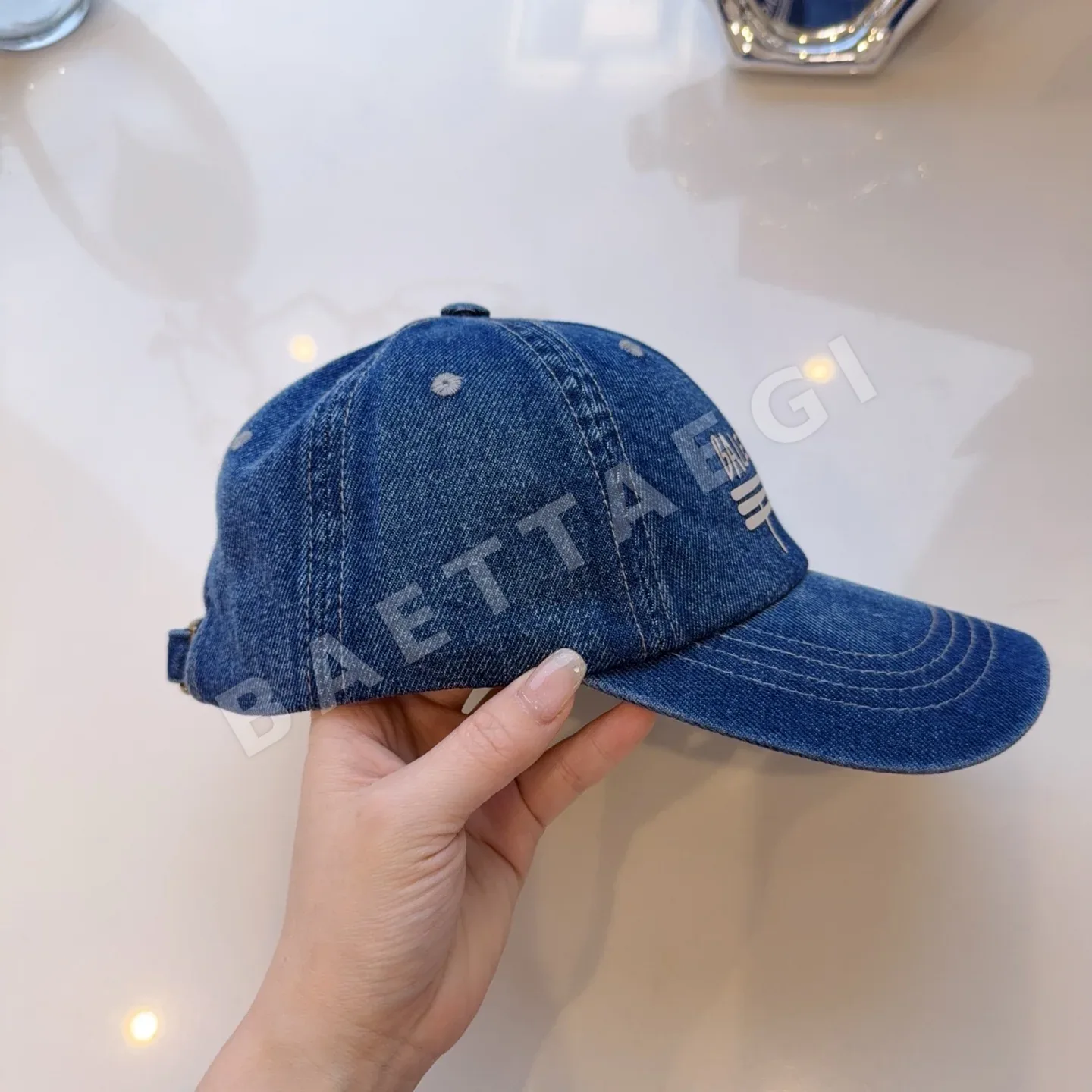 발렌시아가 데님 데미지 베이스볼 캡 상세 이미지 4