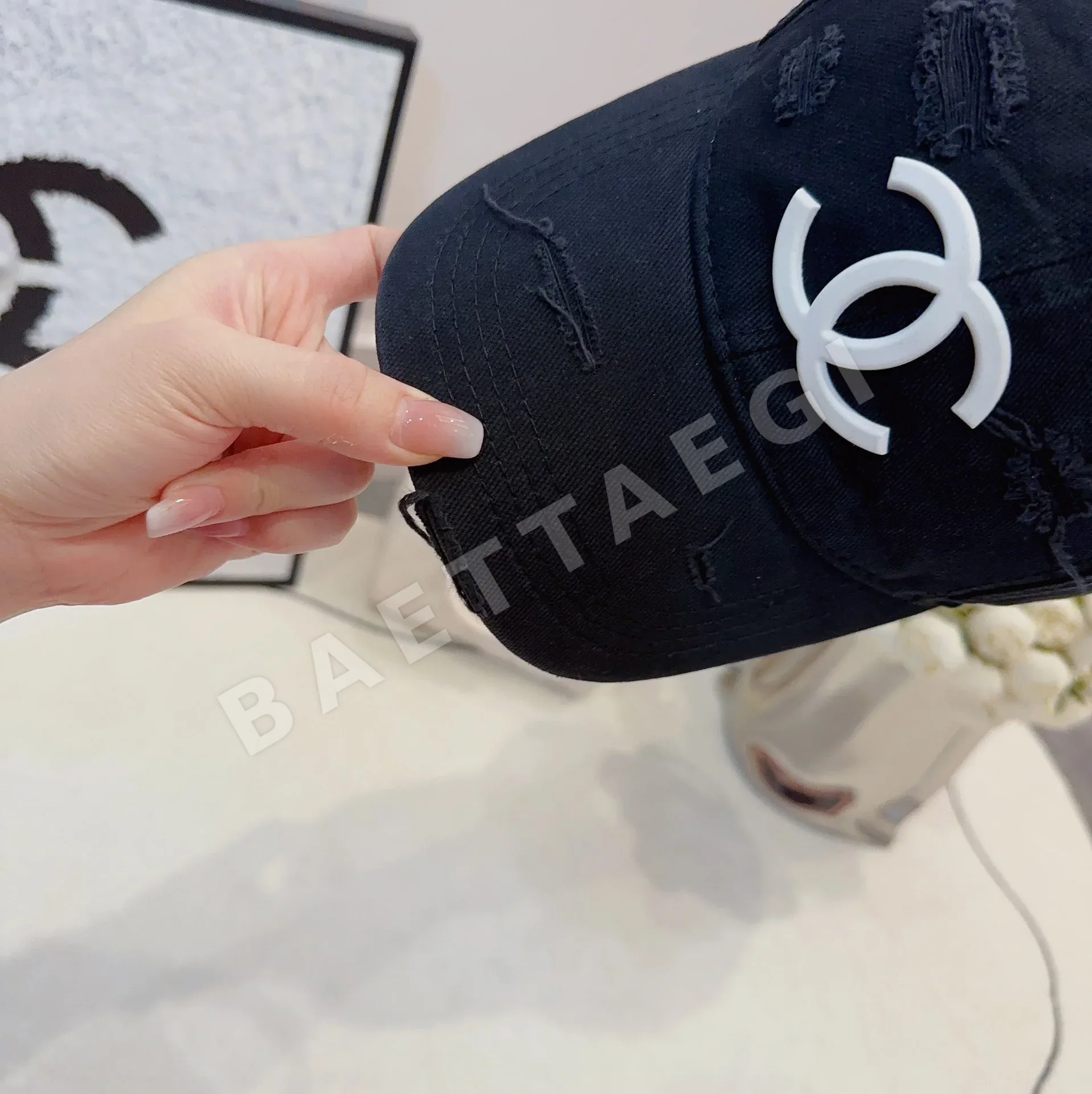 샤넬 코튼 베이스볼 모자 상세 이미지 3