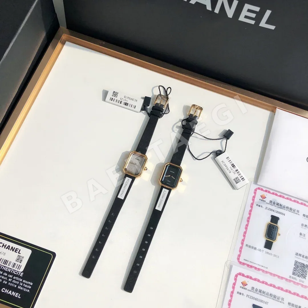 샤넬 슈가큐브 블랙골드 18K 골드도금 쿼츠 여성 시계 18K 상세 이미지 9