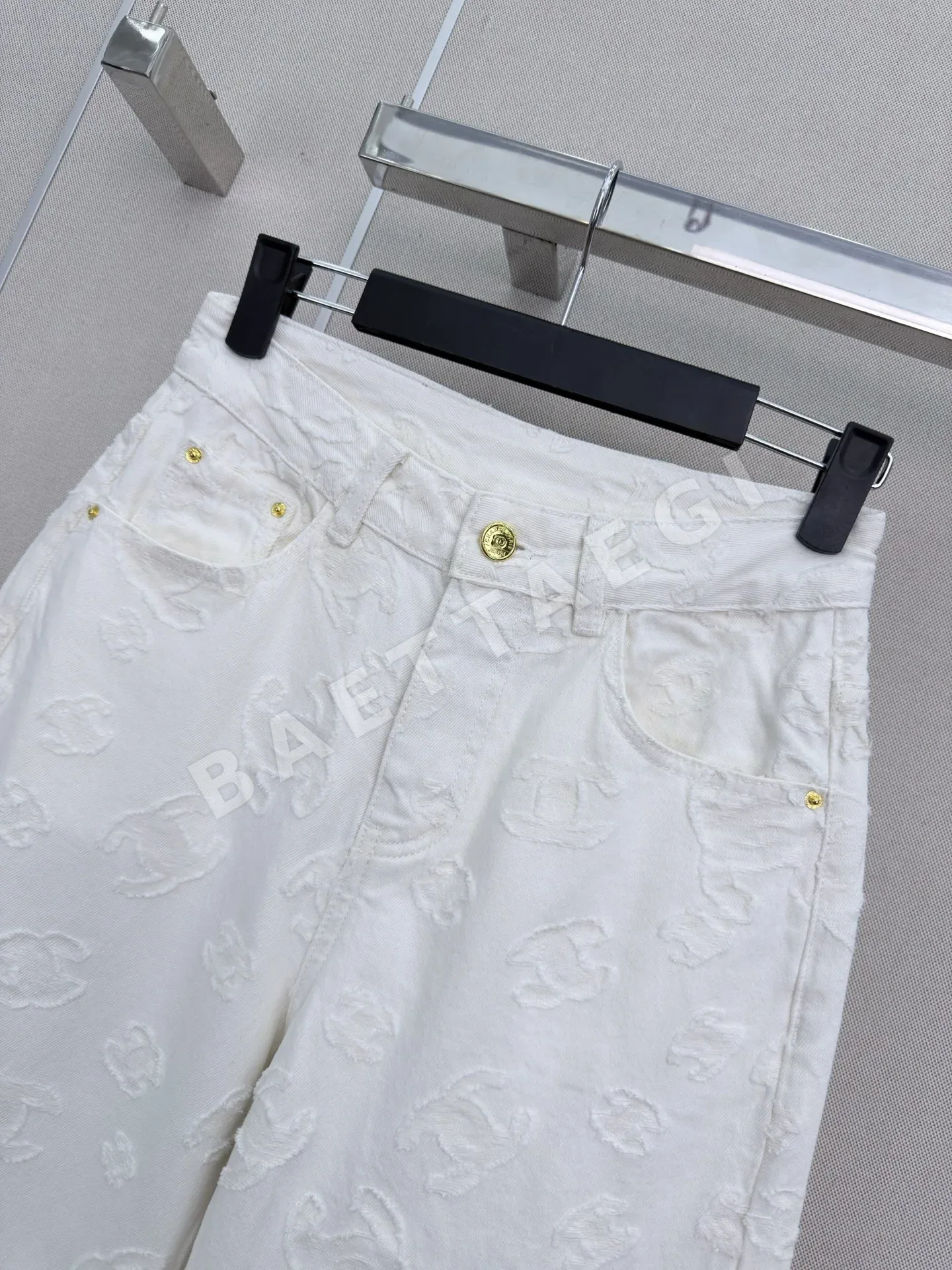 샤넬 더블 C 로고 자카드 와이드 레그 바지 상세 이미지 2