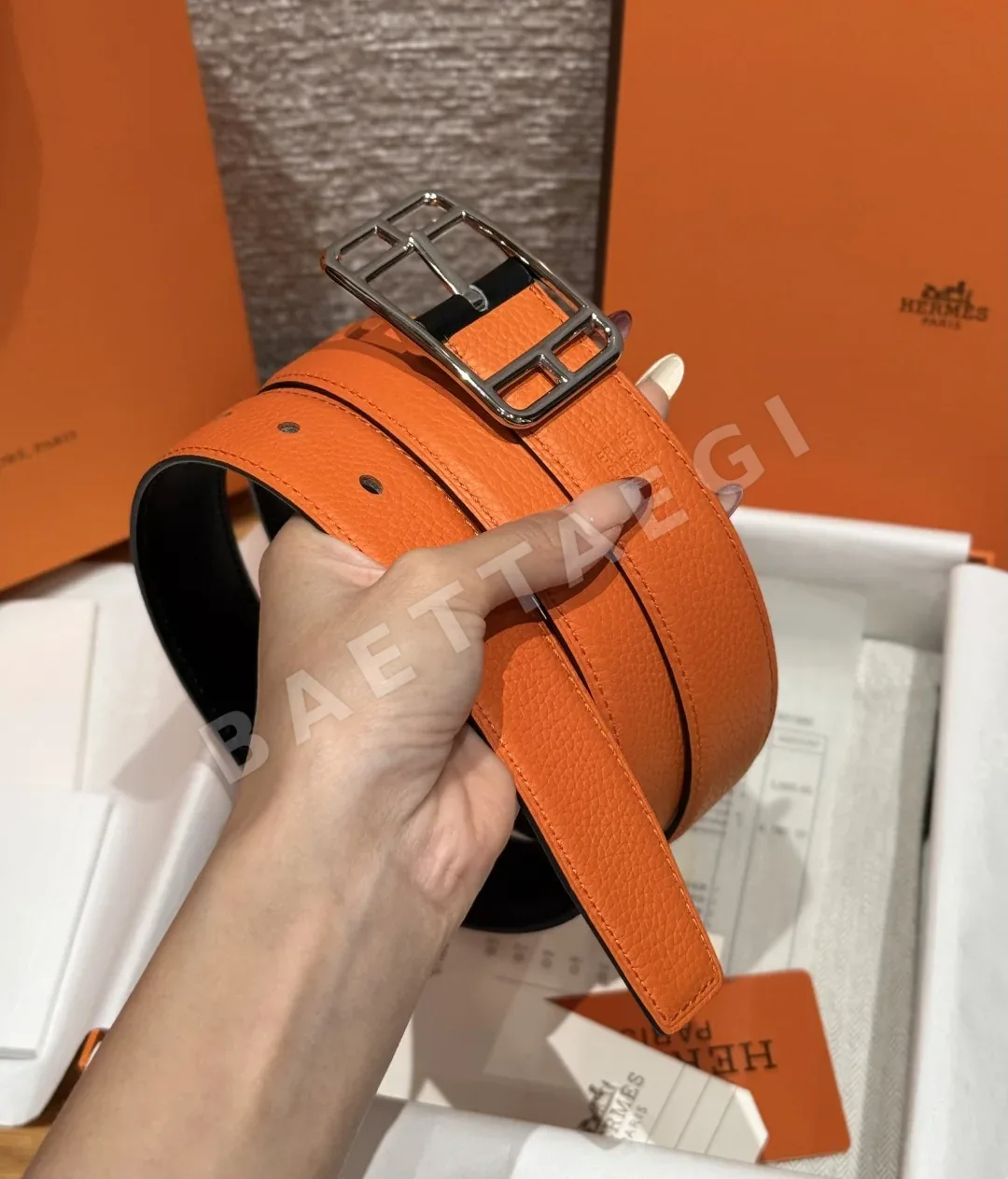 에르메스 케이프 코드 리버시블 가죽 벨트 상세 이미지 2