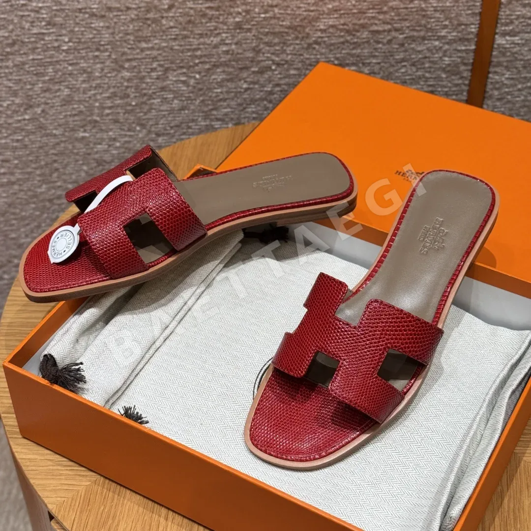 에르메스 오란 도마뱀 가죽 샌들 117534