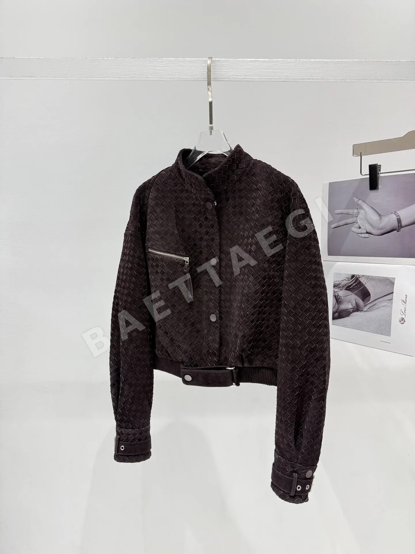 보테가베네타 램스킨 짜임 가죽 자켓 상세 이미지 3