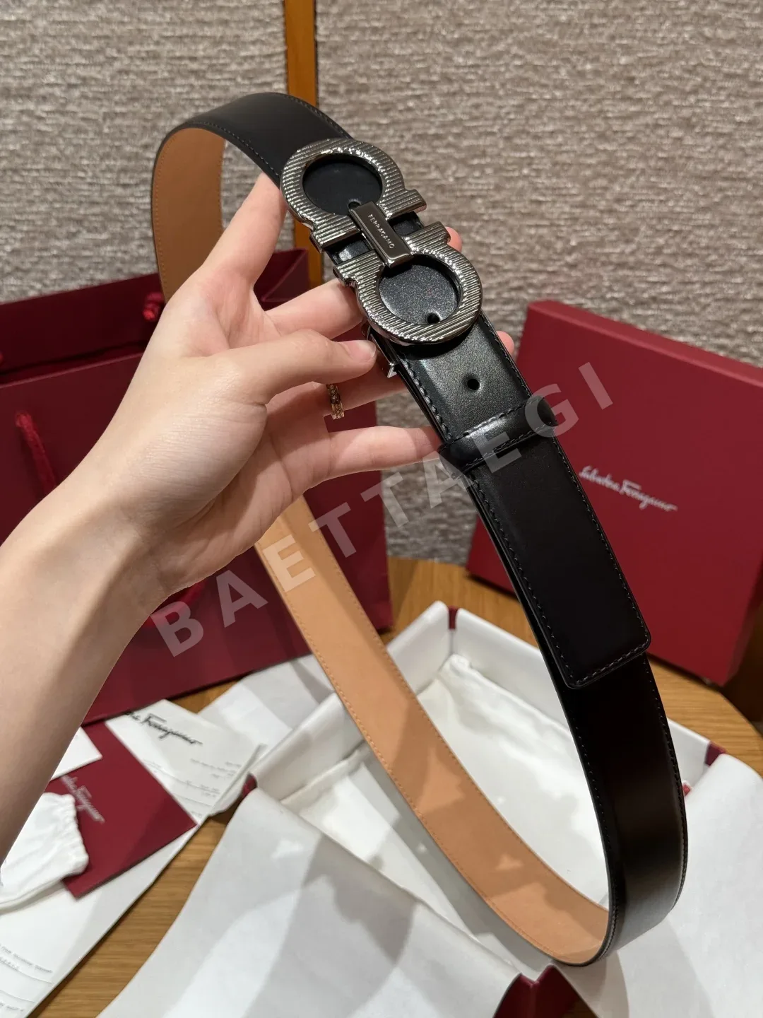 페레가모 간치니 버클 양면 조절 벨트 상세 이미지 3