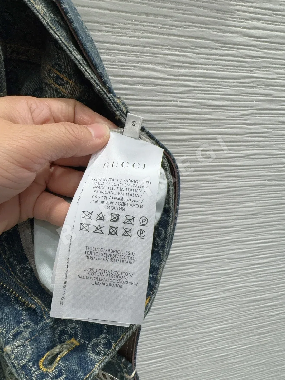 구찌 유니크 컬러 데님 여성 바지 상세 이미지 9