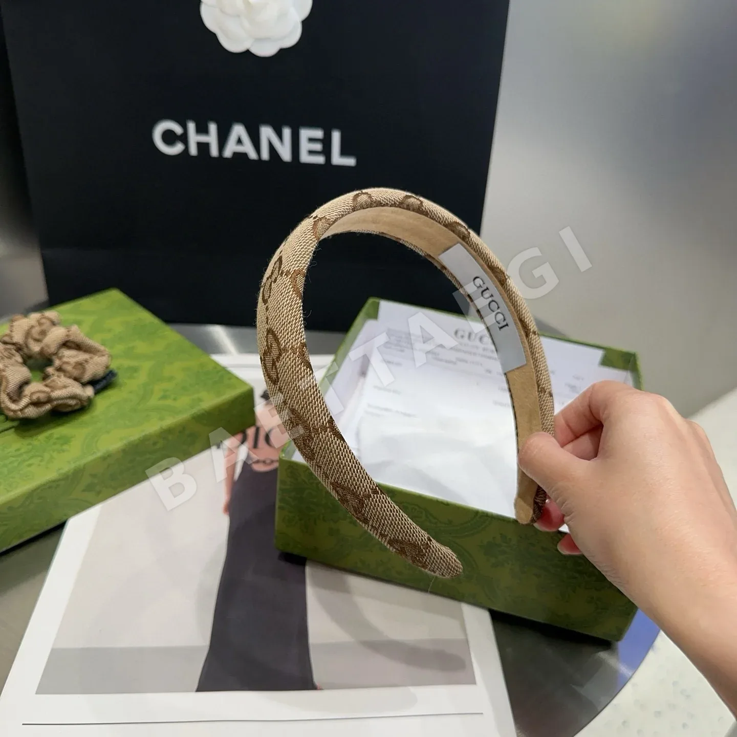 구찌 GG 로고 헤드밴드 상세 이미지 3