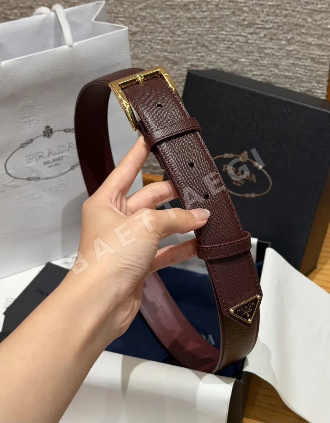 프라다 사피아노 가죽 남성 벨트 33mm 상세 이미지 3