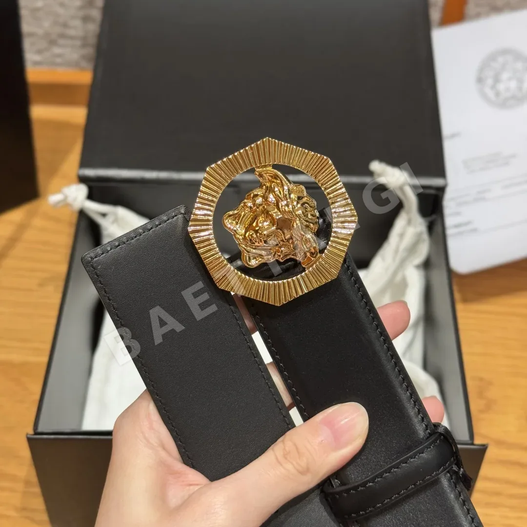 베르사체 메두사 버클 가죽 벨트 상세 이미지 5