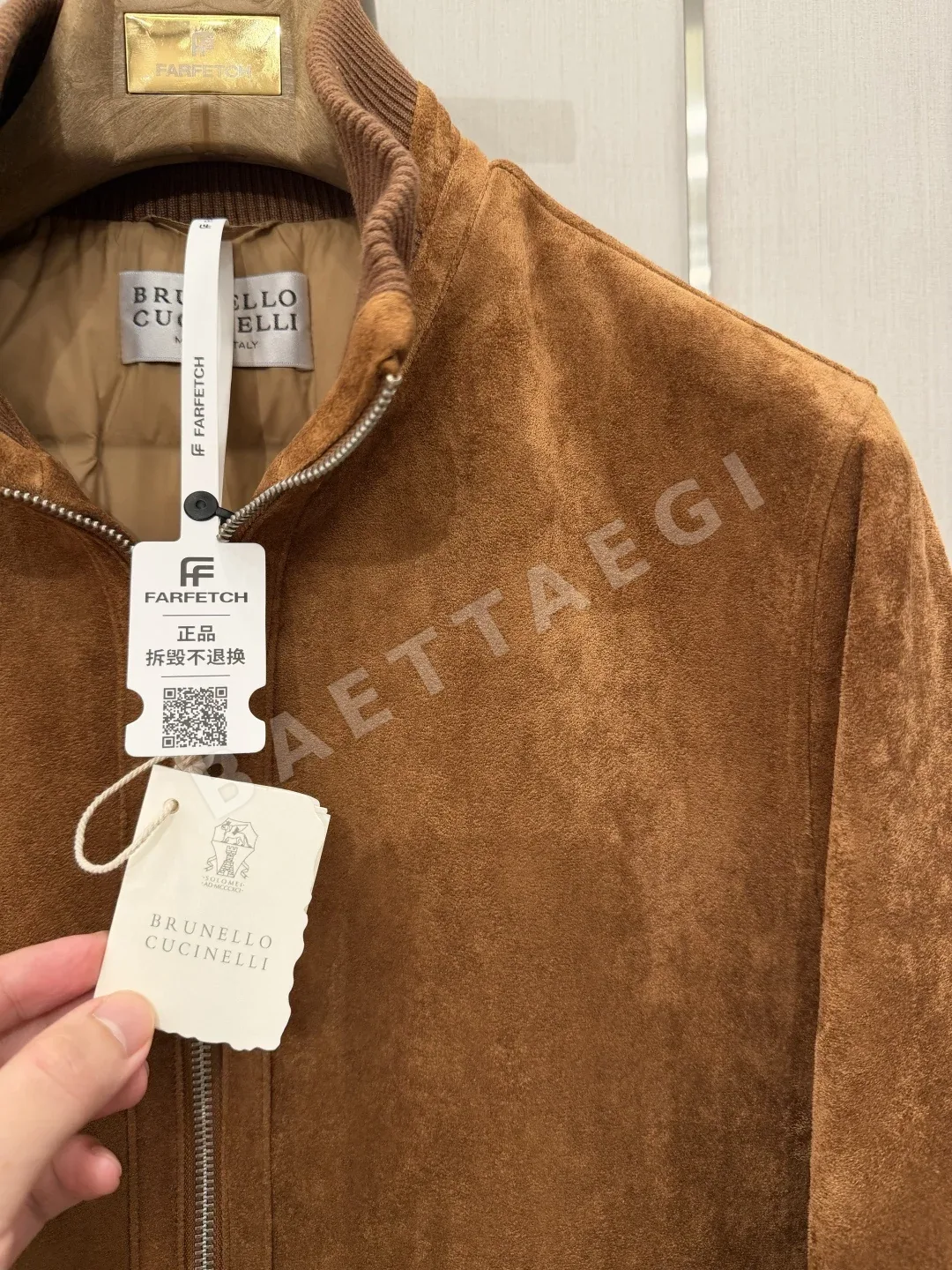 브루넬로쿠치넬리 스웨이드 보머 다운 자켓 상세 이미지 7