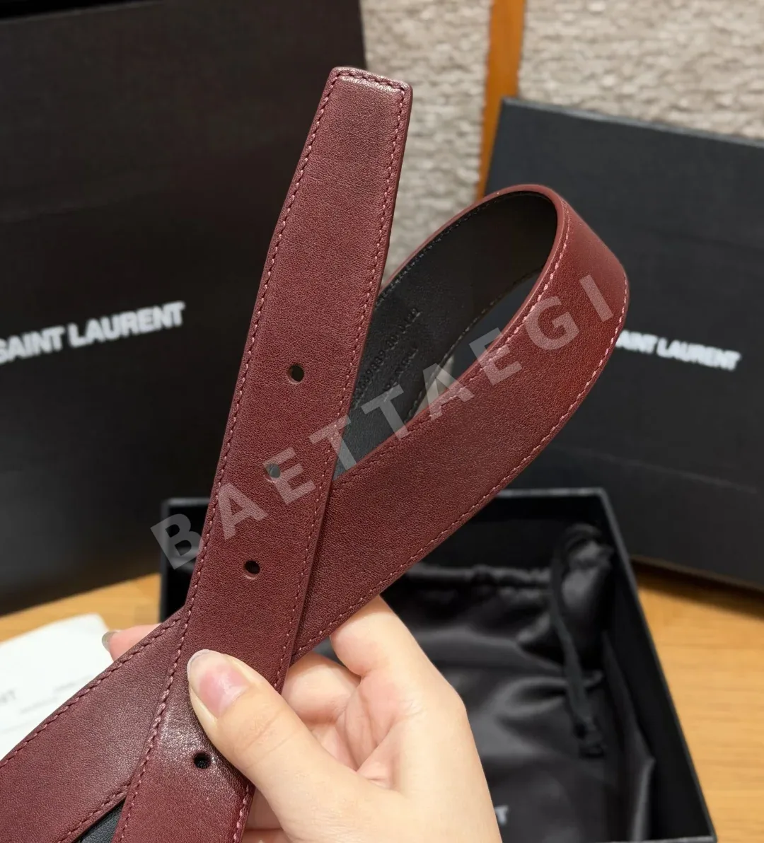 생로랑 LA 66 버클 특허 가죽 벨트 상세 이미지 7