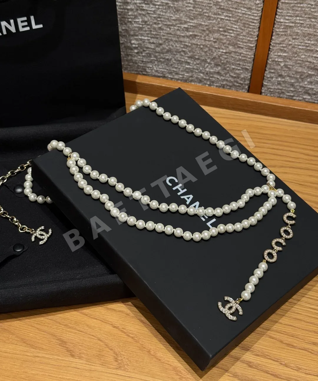 샤넬 더블 C 참 장식 진주 벨트 상세 이미지 6