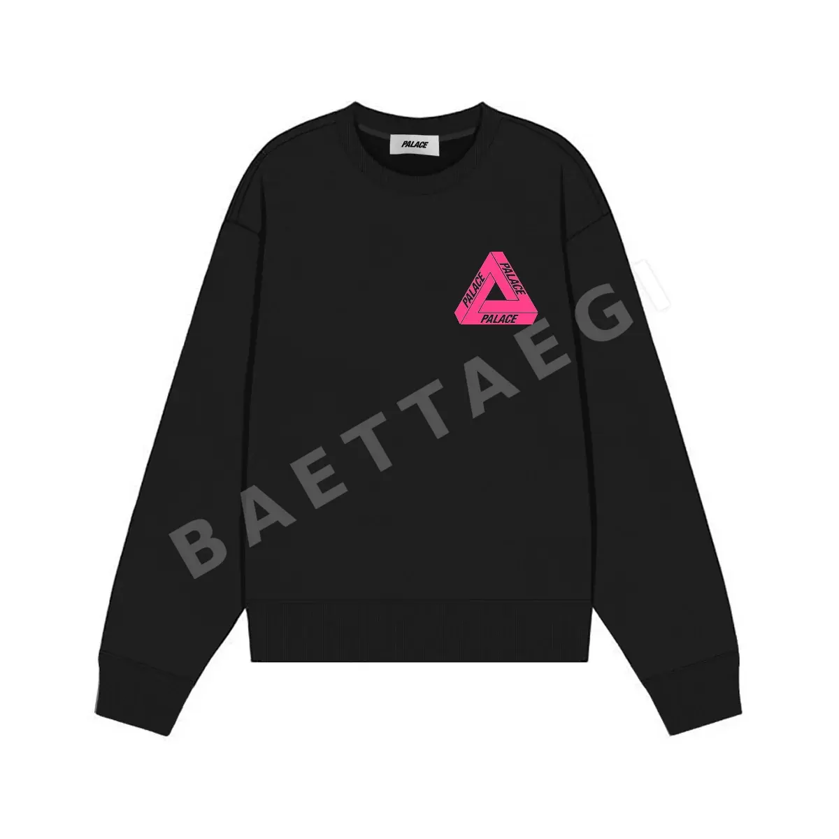 팔라스 핑크 프린트 삼각 로고 남성 긴팔 스웨트셔츠 상세 이미지 2