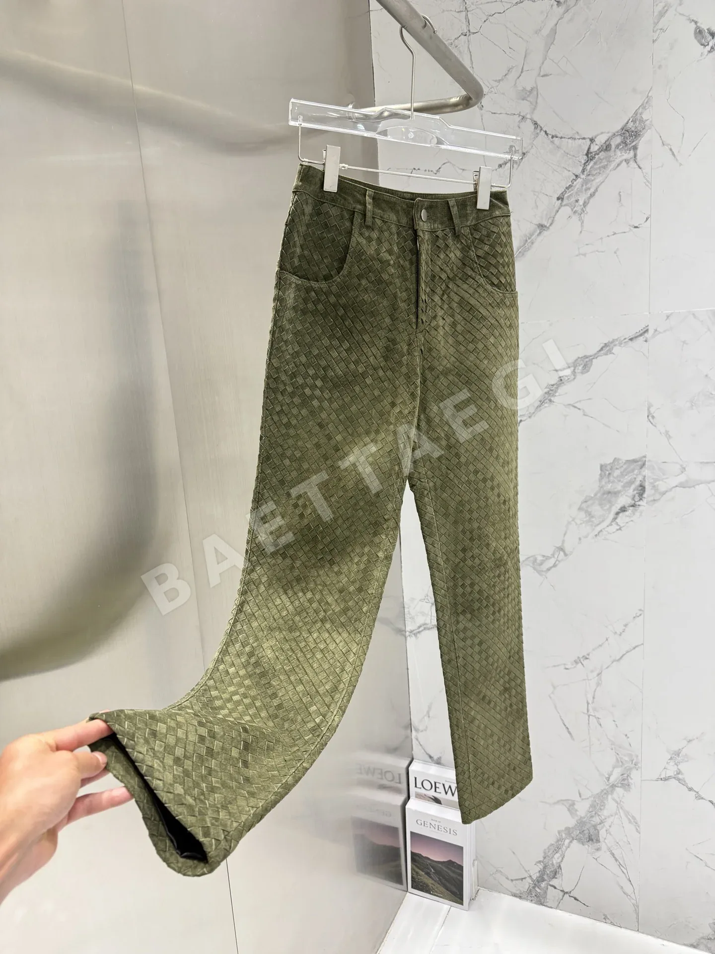보테가베네타 와이드핏 양가죽 여성 바지 상세 이미지 3