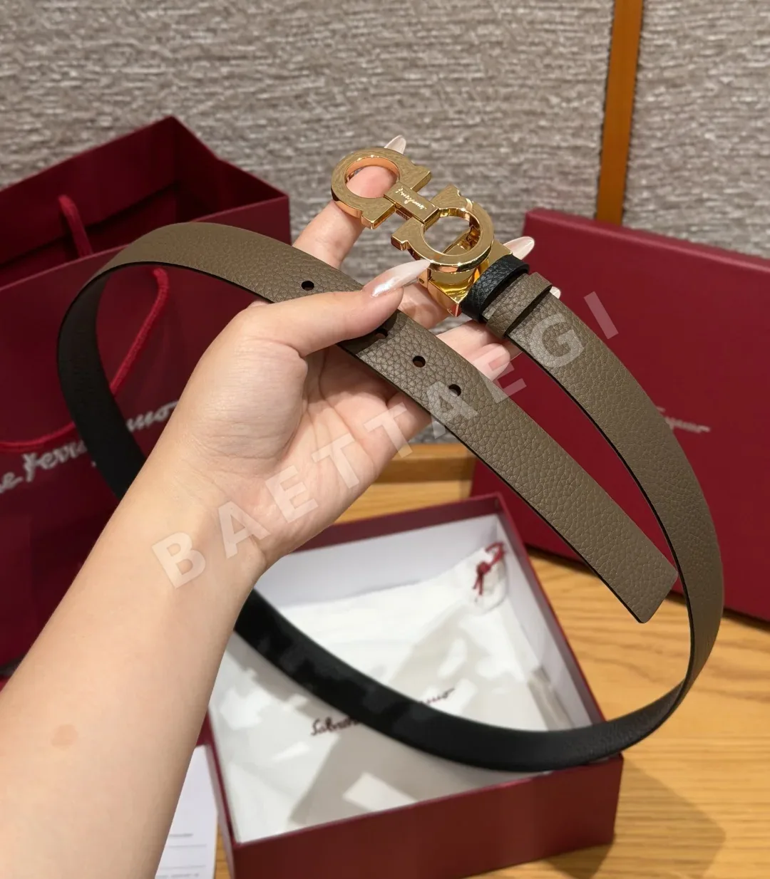 페레가모 간치니 양면 가죽 벨트 상세 이미지 8