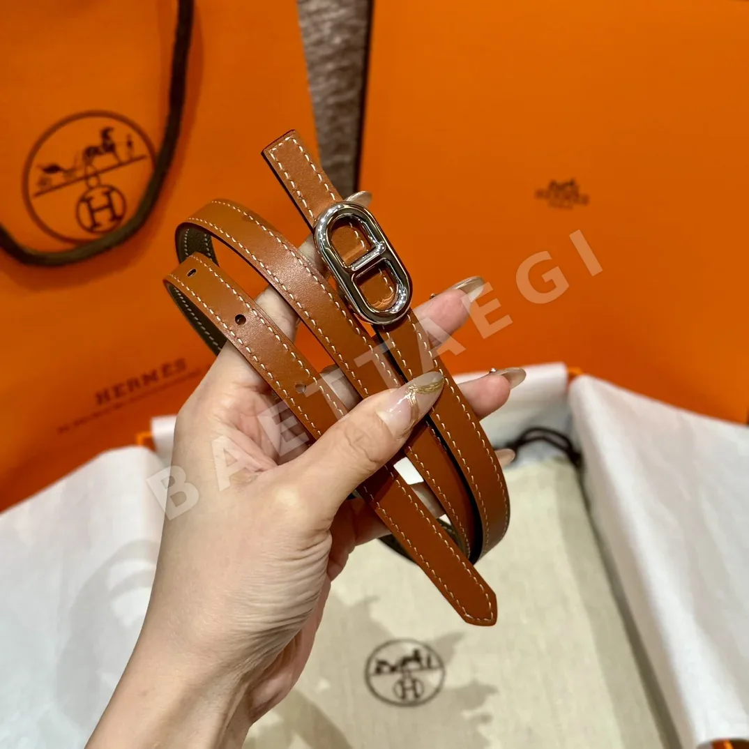 에르메스 H 로고 금장 버클 양면 벨트 상세 이미지 5