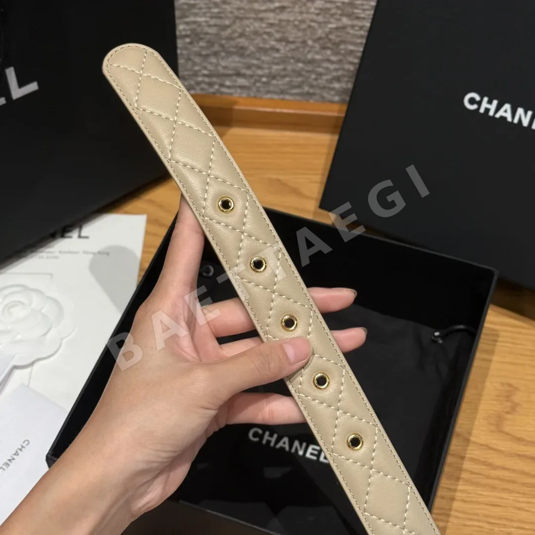 샤넬 더블 C 로고 양가죽 벨트 상세 이미지 6