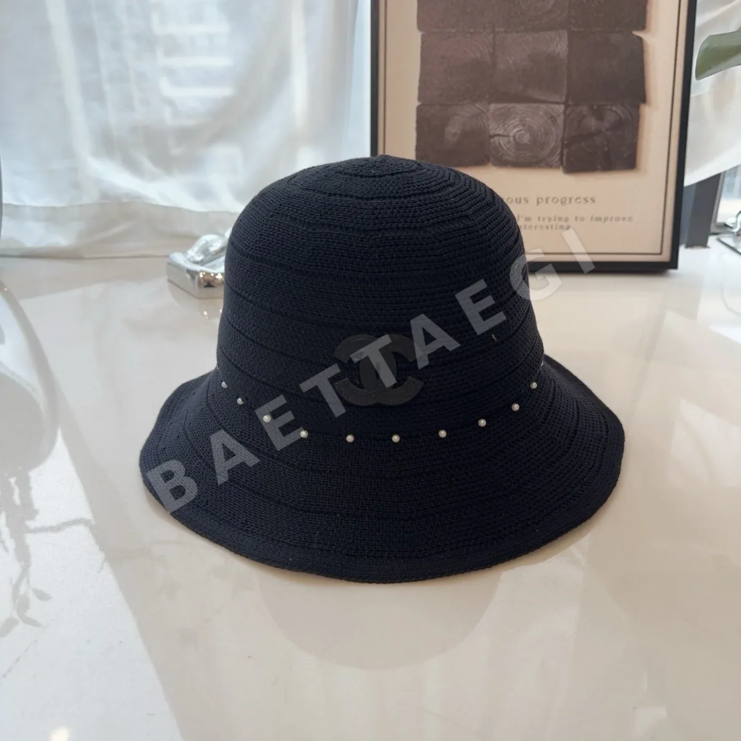 샤넬 리오셀 니트 버킷 햇 82894