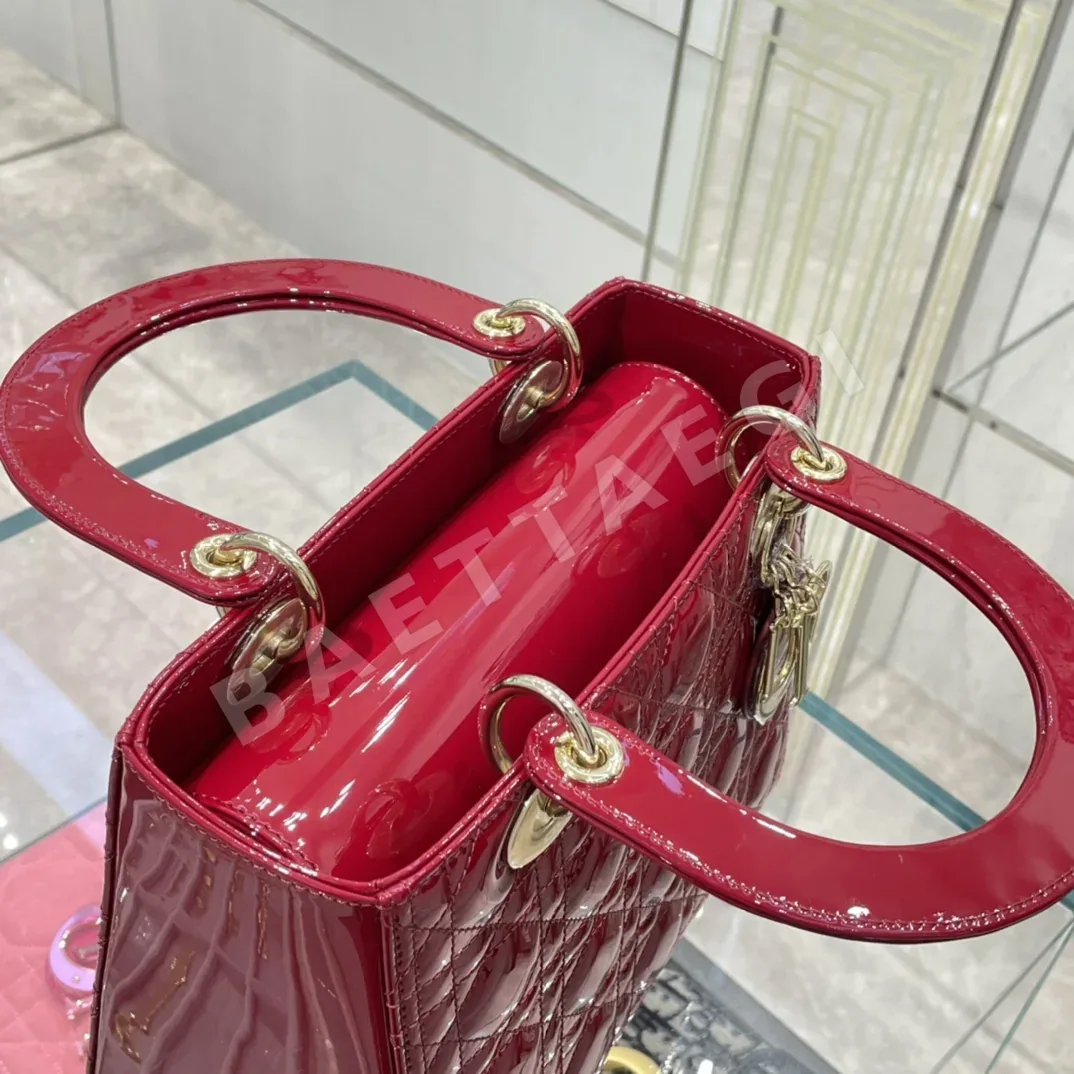 디올 5칸 에나멜 레더 가방 상세 이미지 3