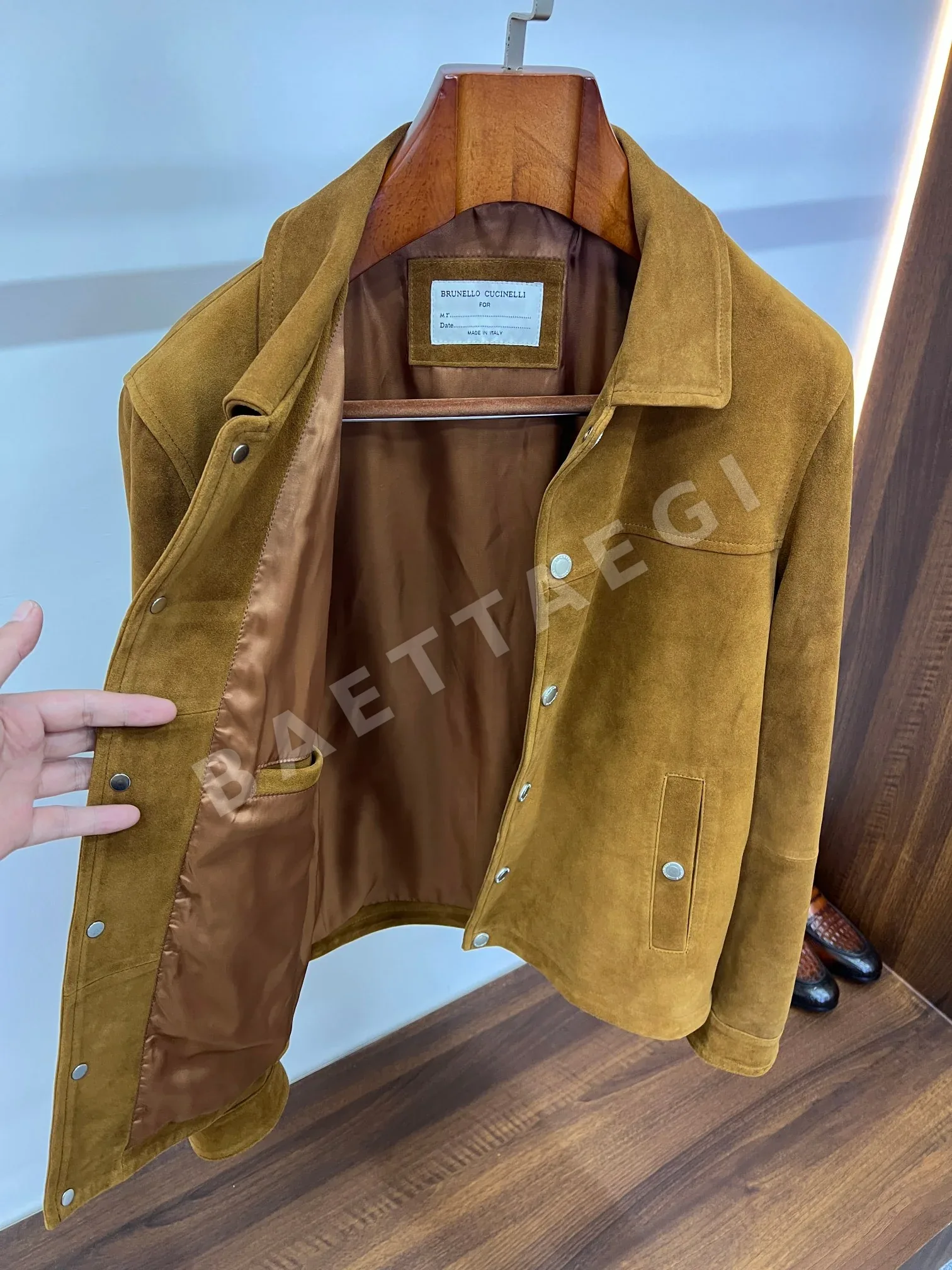 브루넬로쿠치넬리 스웨이드 램스킨 남성 자켓 상세 이미지 3