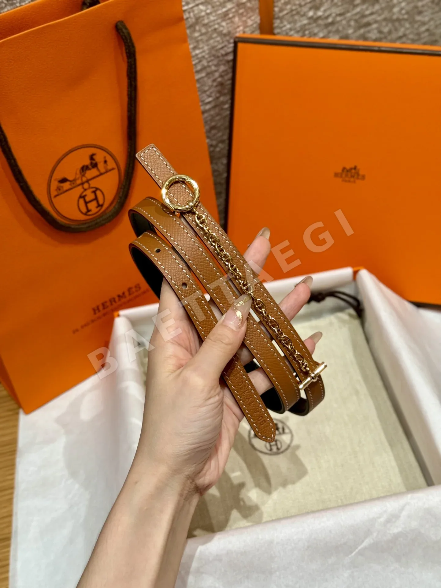 에르메스 팔라듐 도금 보석 장식 슬라이드 벨트 상세 이미지 6