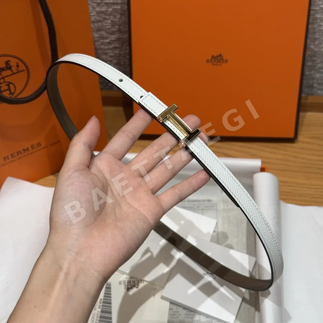 에르메스 미니 H 버클 양면 가죽 벨트 상세 이미지 3
