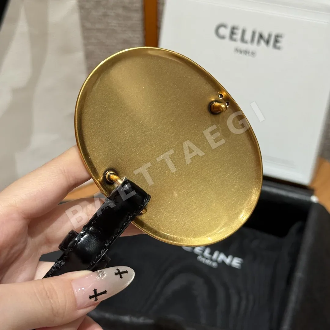 셀린느 메종 13mm 라펠 버클 가죽 벨트 상세 이미지 5