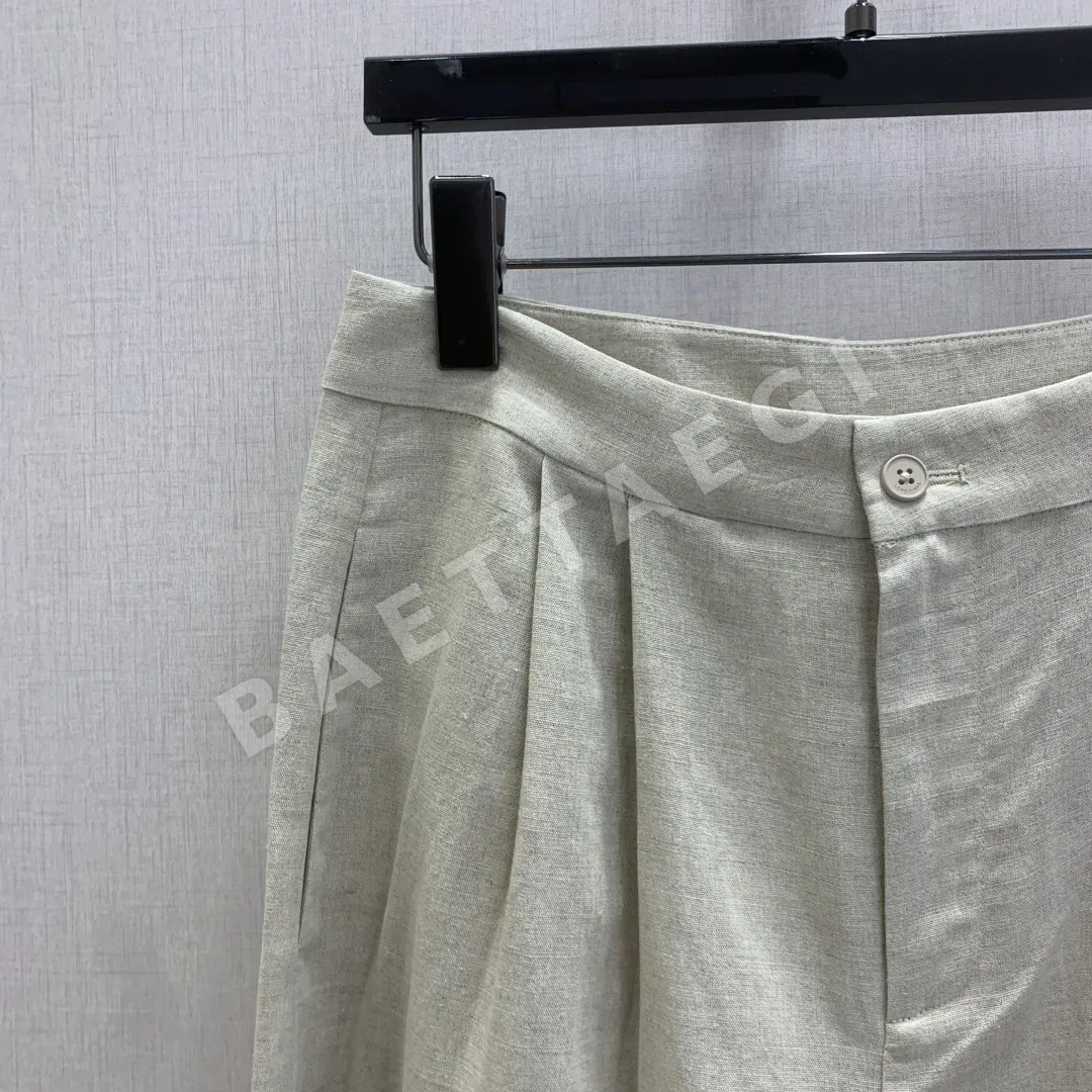 로로피아나 린넨 하이웨스트 와이드 바지 상세 이미지 2