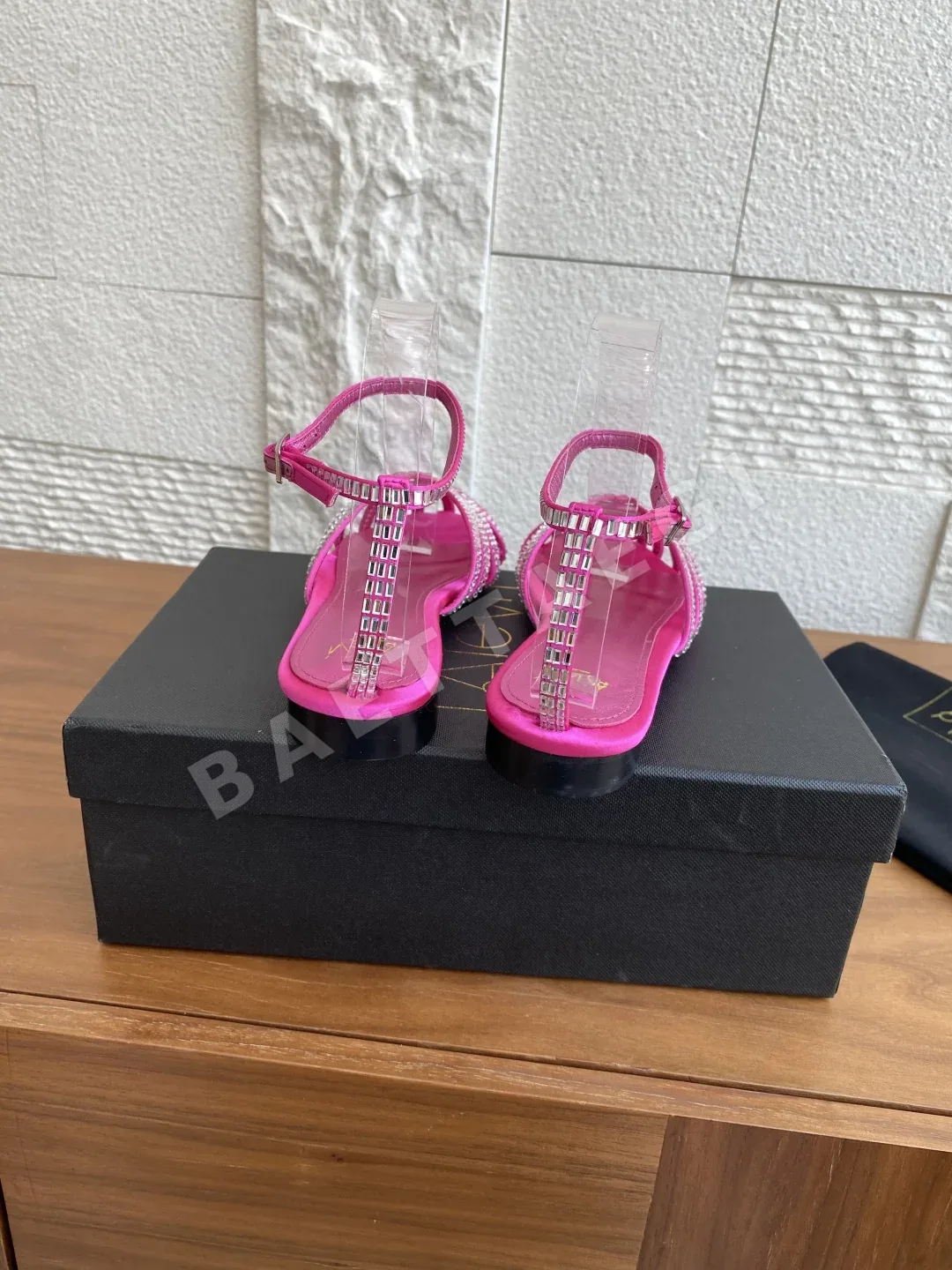 알레비 크리스탈 라인스톤 케이지 슬링백 스틸레토 샌들 상세 이미지 7