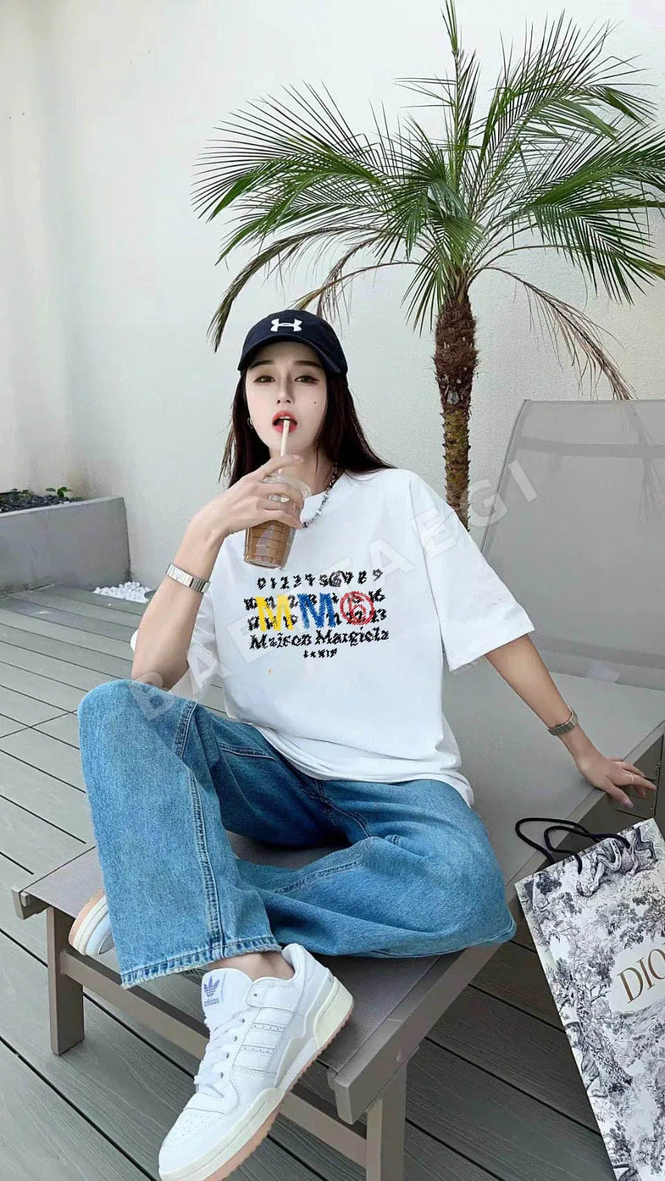 마르지엘라 프린트 로고 면 크루넥 반팔 티셔츠 상세 이미지 9